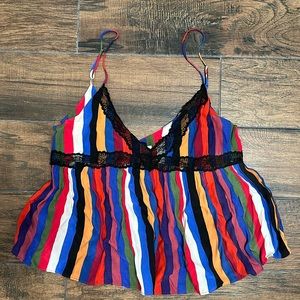 Zara trf collection striped lace cami